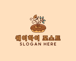 Organic Donut Dessert logo design