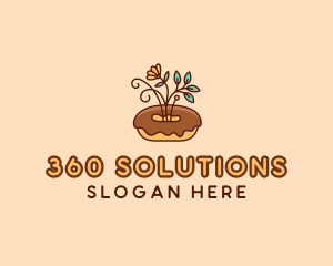 Organic Donut Dessert logo design