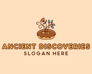 Organic Donut Dessert logo design