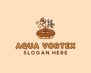 Organic Donut Dessert logo design