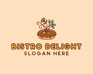 Organic Donut Dessert logo design