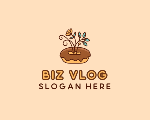 Organic Donut Dessert logo design