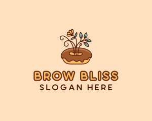 Organic Donut Dessert logo design