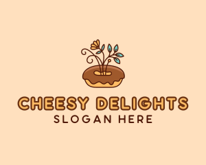 Organic Donut Dessert logo design