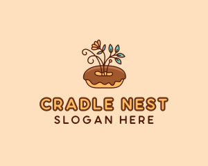 Organic Donut Dessert logo design