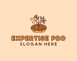 Organic Donut Dessert logo design