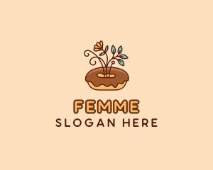 Organic Donut Dessert logo design