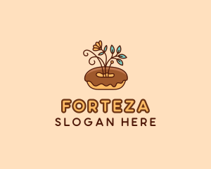 Organic Donut Dessert logo design