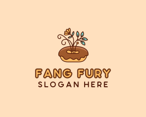 Organic Donut Dessert logo design