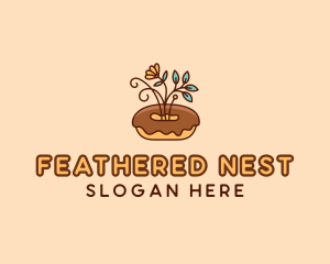 Organic Donut Dessert logo design