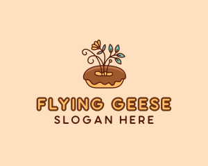 Organic Donut Dessert logo design