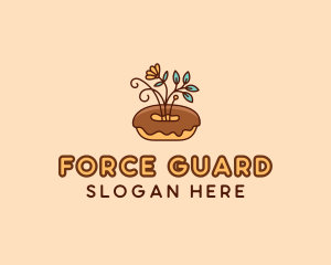 Organic Donut Dessert logo design