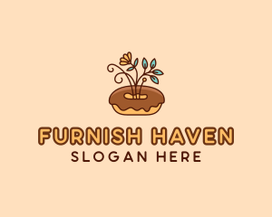 Organic Donut Dessert logo design