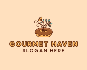 Organic Donut Dessert logo design