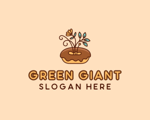 Organic Donut Dessert logo design