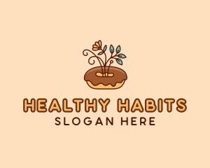 Organic Donut Dessert logo design