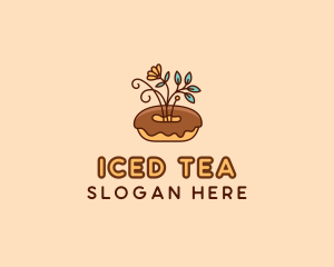 Organic Donut Dessert logo design