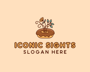 Organic Donut Dessert logo design