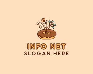 Organic Donut Dessert logo design