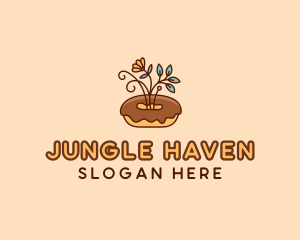 Organic Donut Dessert logo design