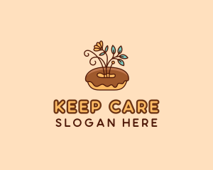 Organic Donut Dessert logo design