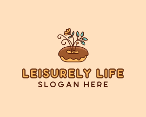 Organic Donut Dessert logo design