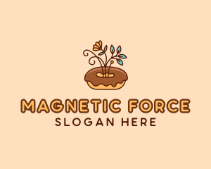 Organic Donut Dessert logo design