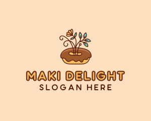 Organic Donut Dessert logo design