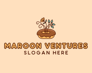 Organic Donut Dessert logo design