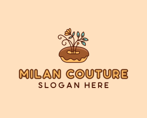 Organic Donut Dessert logo design