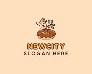 Organic Donut Dessert logo design