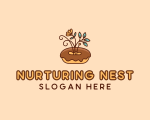 Organic Donut Dessert logo design