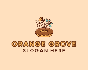 Organic Donut Dessert logo design