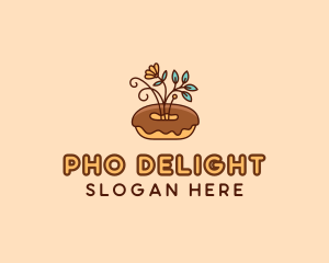 Organic Donut Dessert logo design