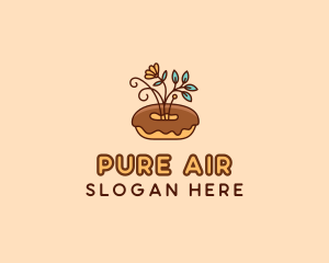 Organic Donut Dessert logo design