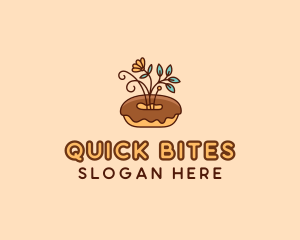 Organic Donut Dessert logo design