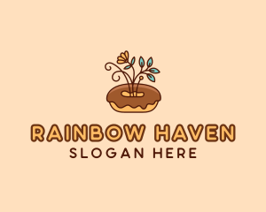 Organic Donut Dessert logo design