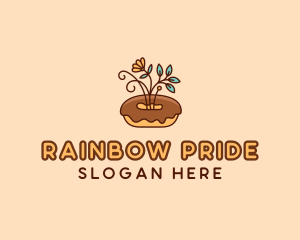 Organic Donut Dessert logo design