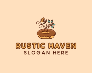 Organic Donut Dessert logo design