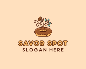 Organic Donut Dessert logo design