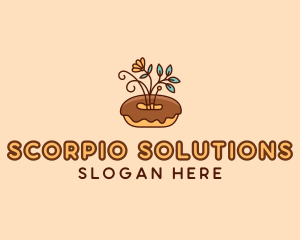 Organic Donut Dessert logo design