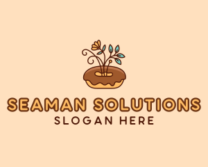 Organic Donut Dessert logo design