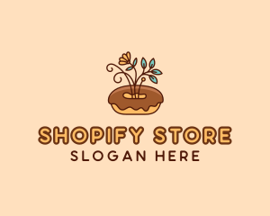 Organic Donut Dessert logo design