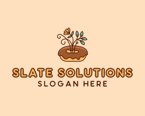 Organic Donut Dessert logo design