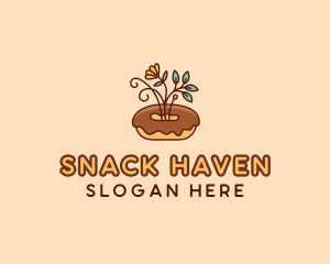 Organic Donut Dessert logo design