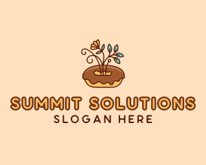 Organic Donut Dessert logo design