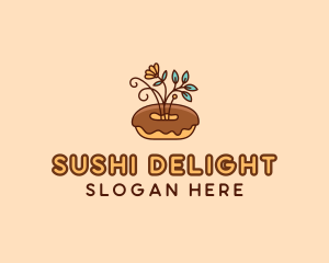 Organic Donut Dessert logo design