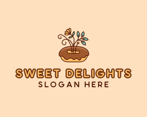 Organic Donut Dessert logo design