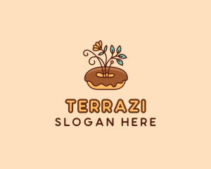 Organic Donut Dessert logo design