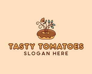 Organic Donut Dessert logo design